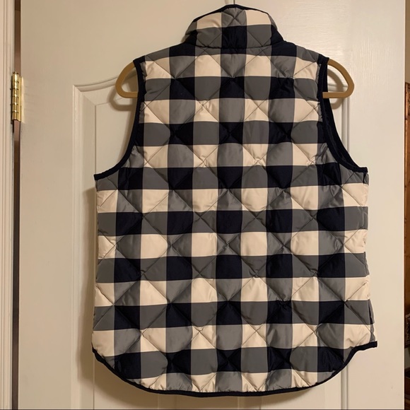 J. Crew plaid print quilted vest size S - Picture 2 of 3